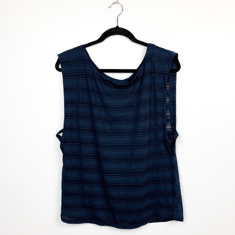 Navy Ladies Sheer Athletic Top